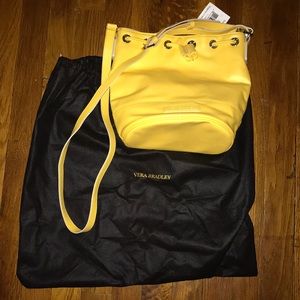 BNWT yellow leather Vera Bradley cross body